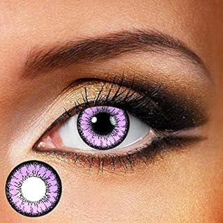 Lentilles de contact colorées souples jetables annuelles halloween cosplay avec étui violet