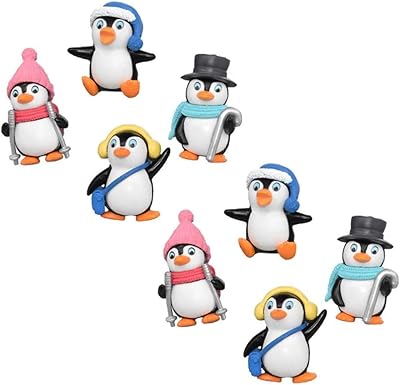 Décorations de pingouin, jouets figurines d'action pingouin mignons, ensemble de jouets pingouin, décorations