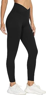 Legging de yoga taille croisée à col en v pour femme avec contrôle