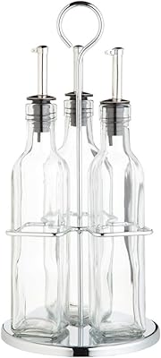Ensemble de bouteilles d'huile et de vinaigre italiens world of flavors avec support