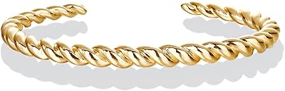 Bracelet épais plaqué or pavoi | plaqué or 14 carats | bijoux légers