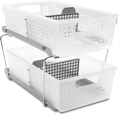 Paniers de rangement coulissants à 2 niveaux made smart avec poignées, gain