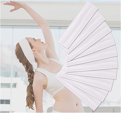 Lot de 10 bandeaux extensibles antidérapants, parfaits pour le yoga, le pilates, la course,
