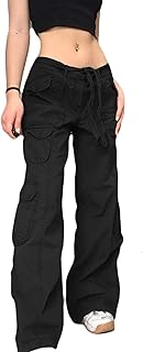 Jean boyfriend taille haute y2k pour femme, ample, droit, jambe large, cargo
