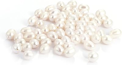 50pcs perles de culture d'eau douce naturelles de forme ovale véritables percées d'huîtres