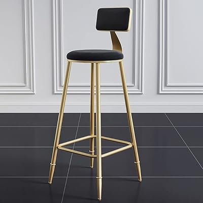 Tabouret de bar haut décontracté au design moderne avec dossier rembourré, tabouret