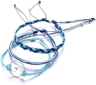 Bracelets bohèmes en chaîne tressée avec pampilles pour femmes, bracelets avec pendentif d'amitié