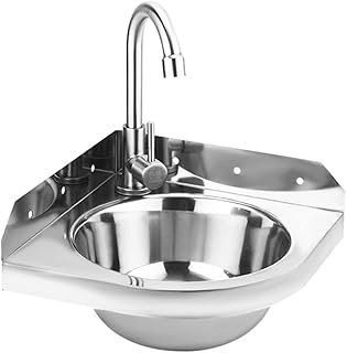 Lavabo triangulaire en acier inoxydable lavabo de salle de bain mural inoxydable