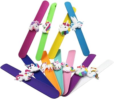 Siusi 6 pièces bracelets en silicone licorne, fournitures de fête d'anniversaire pour adolescentes