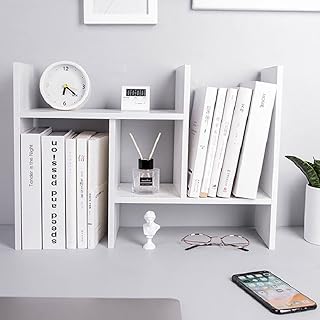 Organiseur de bureau, support de rangement de bureau, étagère d'affichage réglable en bois