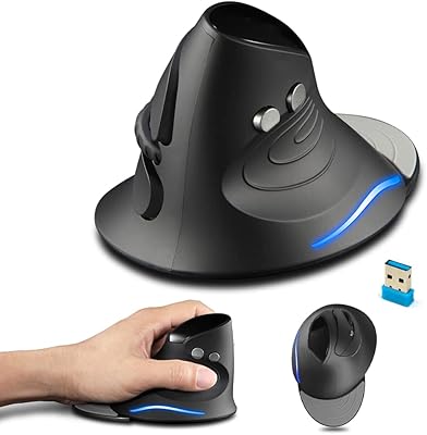 Souris verticale sans fil wesfanly souris ergonomique 2400 dpi optique à 6 boutons