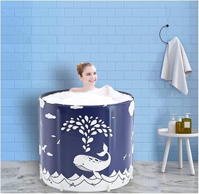 Baignoire pliante portative japonaise avec mousse thermique, baignoire pliable sur pied avec oreiller