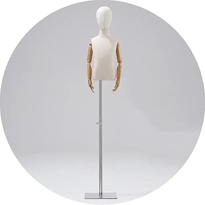 Présentoir de torse féminin, modèle d'accessoires pour enfants à hauteur réglable, présentoir