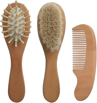 Ensemble de brosses à cheveux en bois gzs pour nouveau-nés et tout-petits