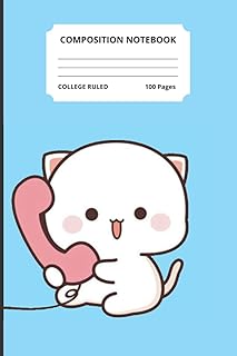 Journal de chats d'amour kawaii parlant au téléphone : carnet de notes souvenir
