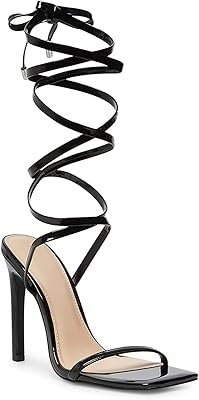 Sandales à talons hauts croisés à bout carré et à bout ouvert