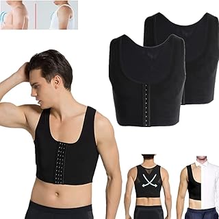 2pcs gynécomastie compression shapewear débardeur de soutien du dos pour hommes réduisez la graisse