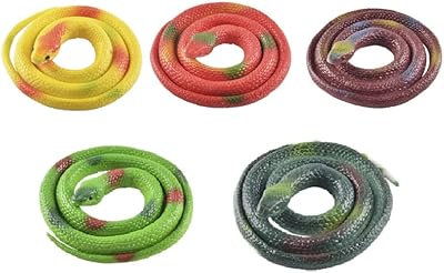 5 pièces serpent en caoutchouc réaliste faux serpent en caoutchouc plastique serpent jouet