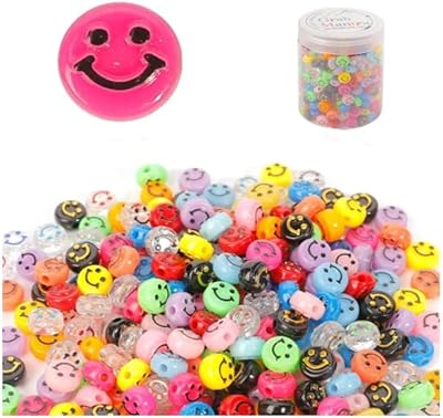 300 pièces de perles de visage smiley grabmantra 15 couleurs rondes plates heishi