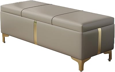 Banc de rangement avec pieds en métal banc rembourré parfait pour bout