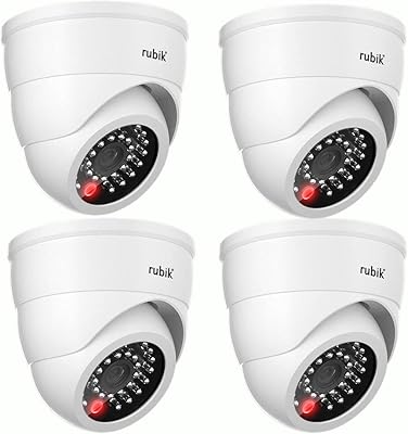 Caméra de vidéosurveillance rubik 4 pièces avec lumière led clignotante, fausse caméra