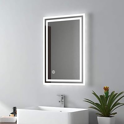 Miroir de salle de bain imke avec lumières led rétroéclairé par 400