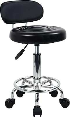 Chaise pivotante moderne en cuir pu kk toner avec dossier bas, hauteur réglable