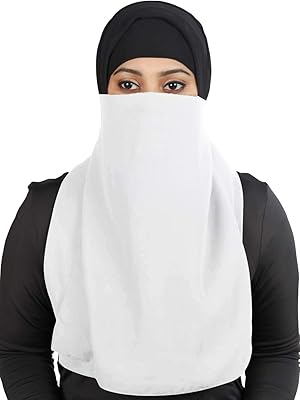 Mybatua demi-niqab long nez en georgette ventilé, prix de gros, 1pc face cover