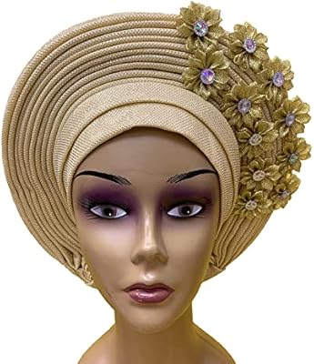 Bandeau au design africain moderne incrusté de pierres de gel automatique aso