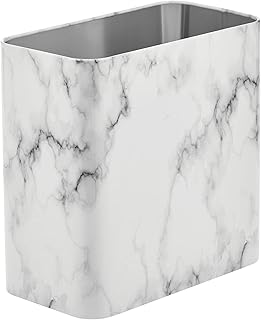 Petite poubelle rectangulaire en acier mdesign étroite fine 24 gallons pour salle
