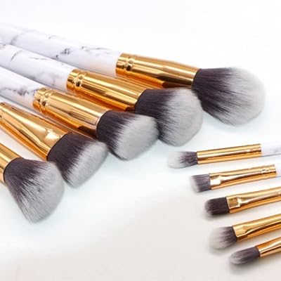 Ensemble de pinceaux de maquillage margon, 10 pièces, manche en marbre, pinceau