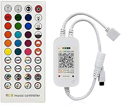 Contrôleur de musique bluetooth zpt electronics® avec télécommande 40 touches lumière led ir
