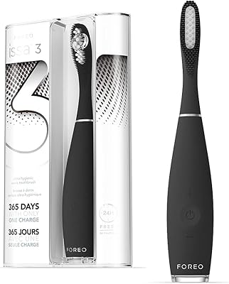 Brosse à dents électrique rechargeable foreo issa black ultra clean avec poils