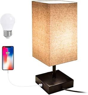 Lampe de table de chevet gluckluz, lampes décoratives de table avec ports