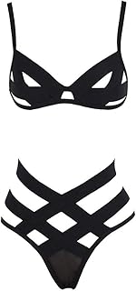 Ensemble de lingerie deux pièces dos nu anchorage up pour femme, noir