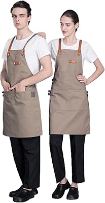 Tablier de cuisine unisexe en denim, tablier de chef pritzker pour cuisine, café