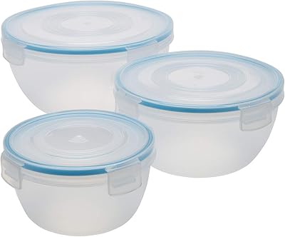Bol à mélanger rond à salade à clipser addis avec couvercle hermétique, lot