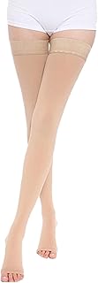 Bas de contention haute cuisse tofly®, bout ouvert, opaques, 20-30 mmhg, varices, gonflement