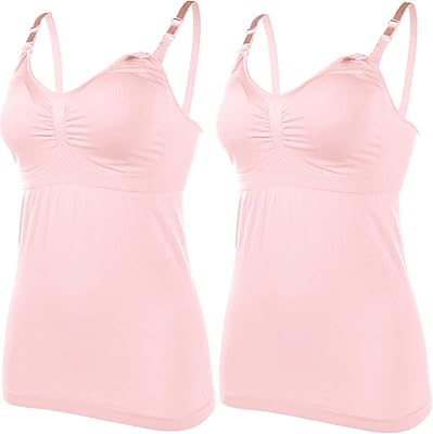 Débardeur de maternité avec soutien-gorge intégré pour l'allaitement paquet de 2