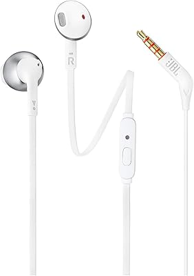 Écouteurs intra-auriculaires filaires jbl tone 205 avec étui de transport souple, son