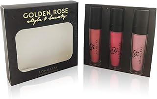 Ensemble de rouge à lèvres liquide mat longue tenue golden rose (série pink)