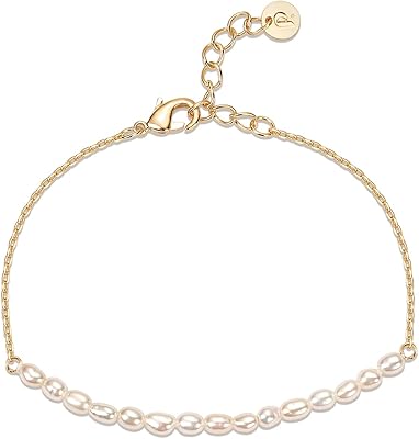 Petit bracelet de perles en or | perles d'eau douce plaquées