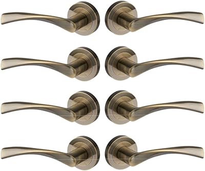 Poignées de porte designer leavers marvel on a rose, finition laiton antique, paquet