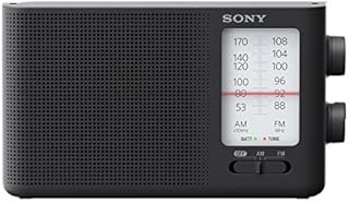 Radio portable sony double bande fm/am fonctionnant sur batterie avec audio domestique noir