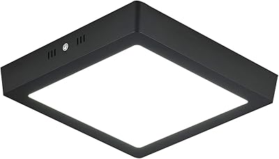Plafonnier carré noir 24 w pour comptoir de cuisine plafonnier