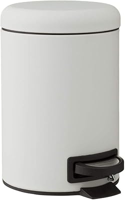 Poubelle à pédale en métal avec revêtement mat hima, 3 litres, gris clair