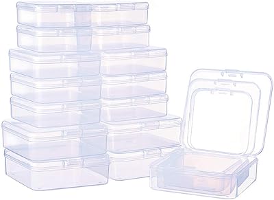 Benecrete lot de 27 petits récipients de rangement en plastique transparent avec couvercle