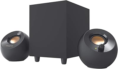 Haut-parleurs de bureau usb creative pebble plus 2.1 avec caisson de basses puissant