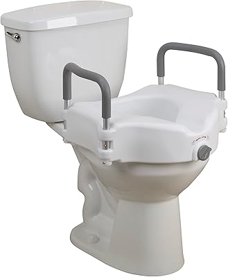 Siège de toilette surélevé 2 en 1 drive medical avec accoudoirs rembourrés amovibles