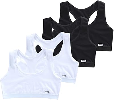 Soutiens-gorge de sport à dos croisé pour filles de 9 à 14 ans, soutiens-gorge en coton fin, doux et respirant - lot de 4. Toutes les catégories, tous les prix sur Diaytar
